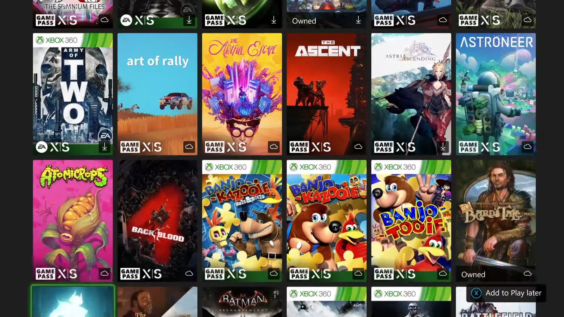 Le Xbox Cloud Gaming est disponible sur Xbox One et Series SuccesOne