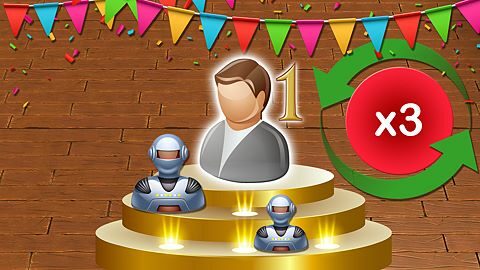 Win in 3 solo games in a row vs robots