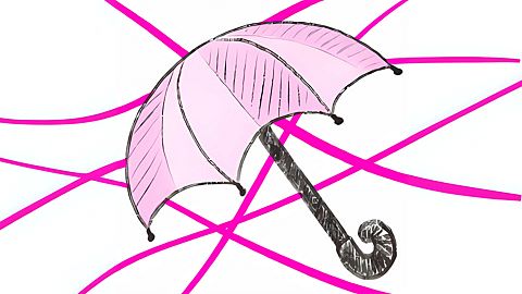 Embarrassed, but smiling.